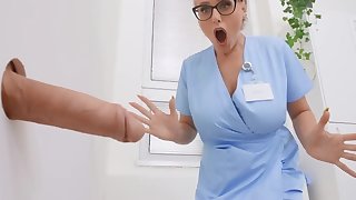 Nerdy blonde mindfulness with big tits practices anal sex forwards shift